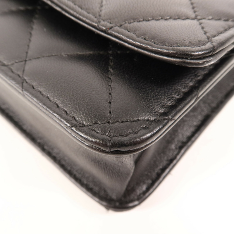 CHANEL 羊皮皮革WOC Wallet On Chain金扣鏈帶肩背袋-5