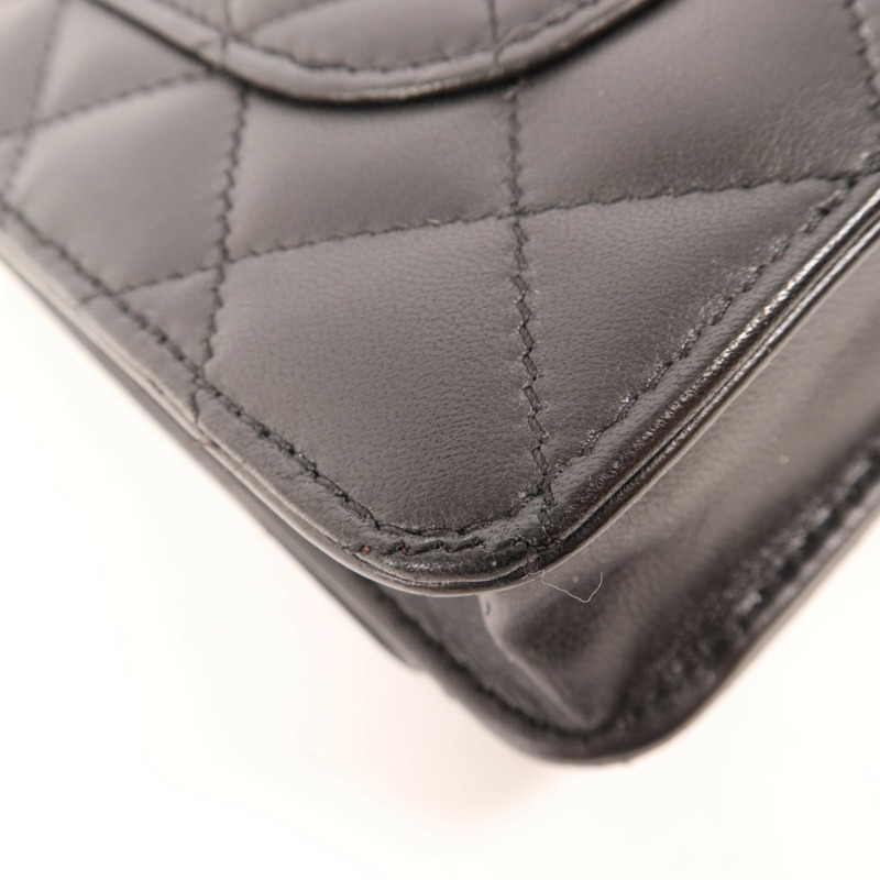 CHANEL 羊皮皮革WOC Wallet On Chain金扣鏈帶肩背袋-8