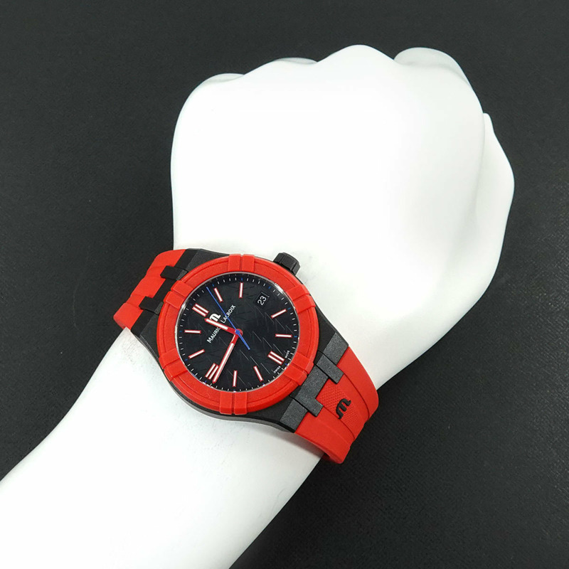 Maurice Lacroix Aikon Tide Mahindra 特別版 AI2008 男士手錶帶日期,黑色石英機芯-3