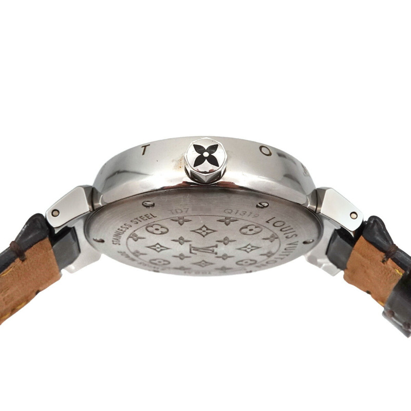 Louis Vuitton Tambour Disc Amaranth Diamond MM Q1319 女士石英腕錶-5