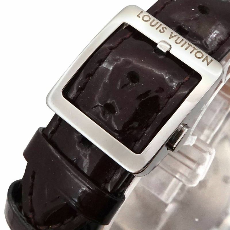 Louis Vuitton Tambour Disc Amaranth Diamond MM Q1319 女士石英腕錶-6