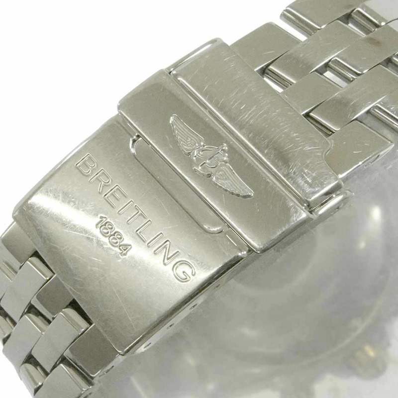 百年靈 Chronomat Evolution 雙色男錶 B13356 藍色黃金自動-6