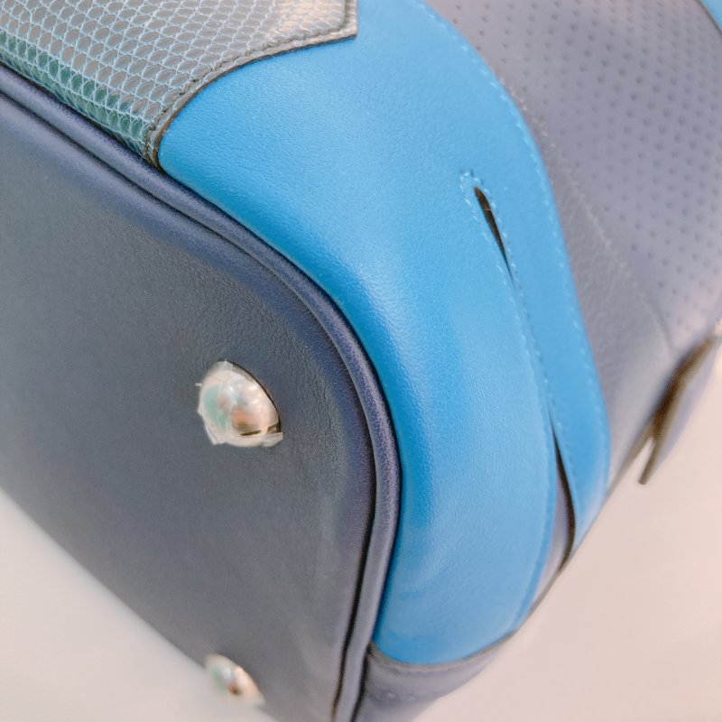 TW0130 愛馬仕 保齡球包 限量 拼皮 全套 Hermes Bolide 1923 35 Au Bout Du Monde Bag Limited Edition-9