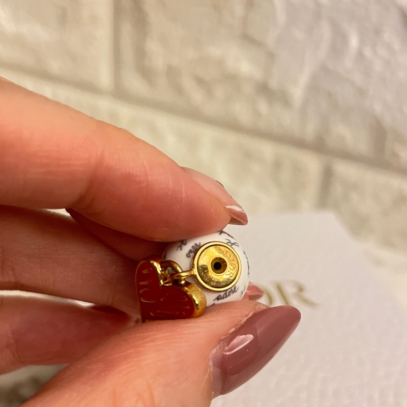 近新全配有購證情人節系列限定款✨ 迪奧Dior Tribales字母珍珠愛心耳環-9