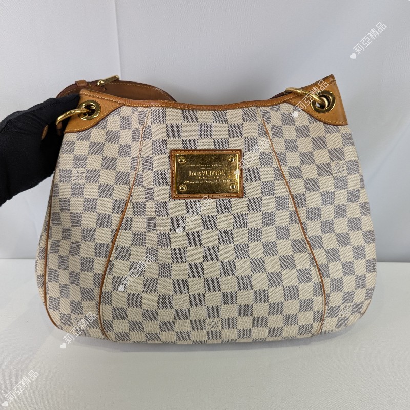 莉亞精品♡LV 白棋盤格南瓜包 二手美包-3