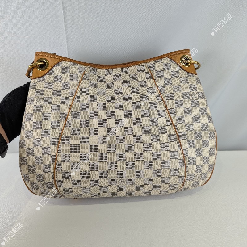 莉亞精品♡LV 白棋盤格南瓜包 二手美包-4