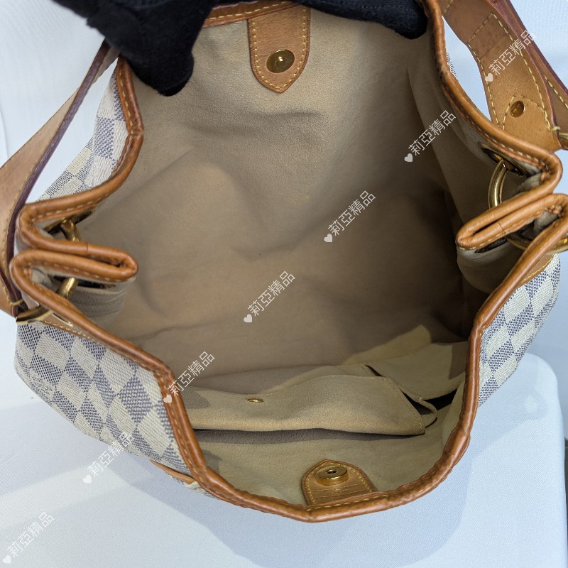 莉亞精品♡LV 白棋盤格南瓜包 二手美包-11