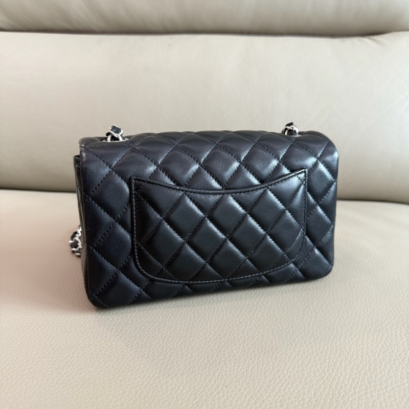 「M.Y精品」 Chanel 小香 晶片款 cf20 coco20 大mini 黑銀-12