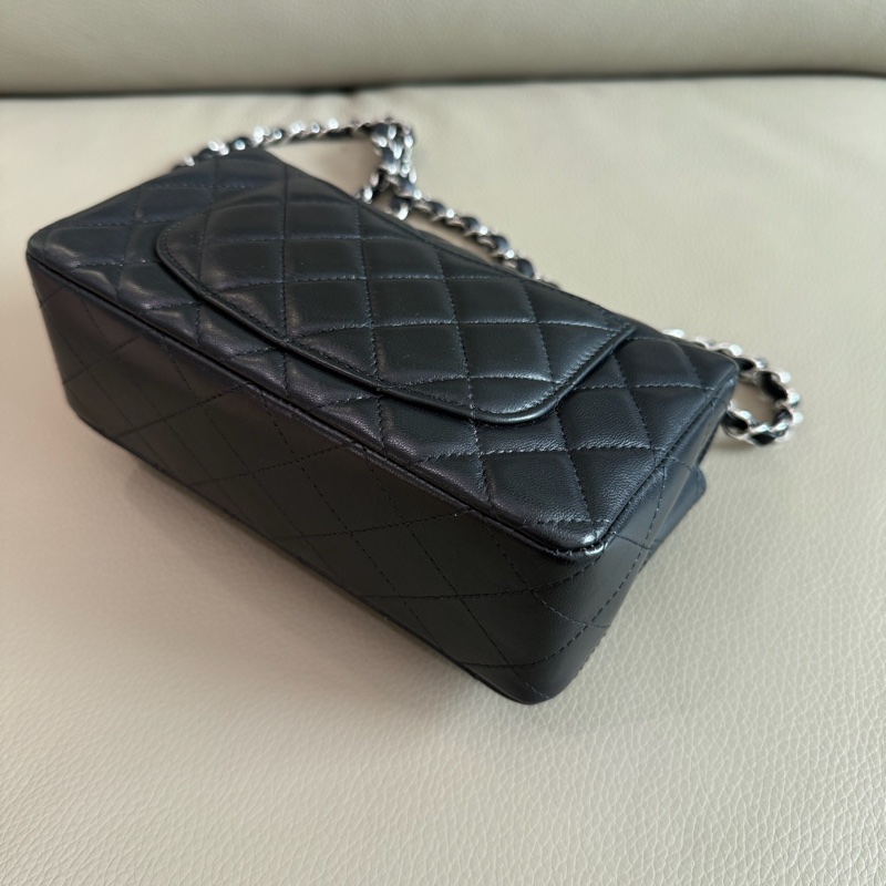 「M.Y精品」 Chanel 小香 晶片款 cf20 coco20 大mini 黑銀-13