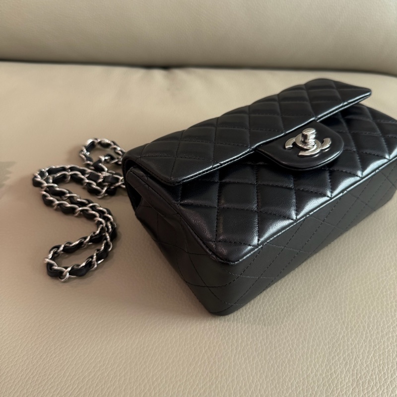 「M.Y精品」 Chanel 小香 晶片款 cf20 coco20 大mini 黑銀-18