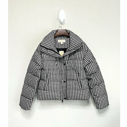全新 MK / MICHAEL KORS 黑白千鳥格短版羽絨外套 XS/S/34/36