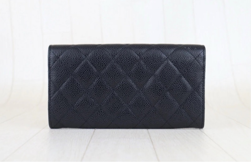 「JL精品代購」97新 Chanel 香奈兒 翻蓋荔枝牛皮長夾-2
