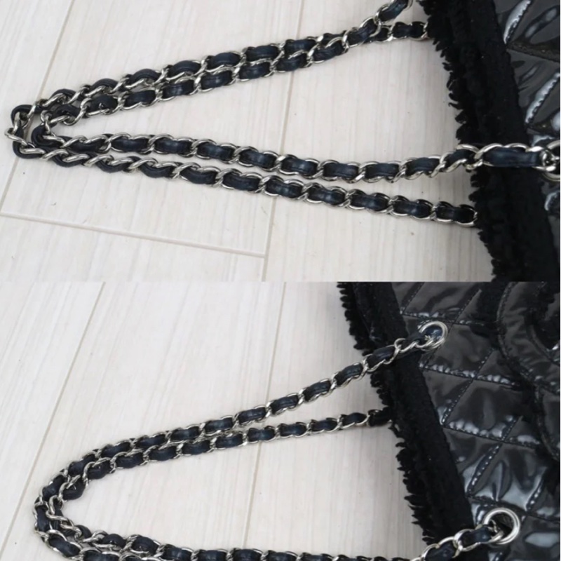 「JL精品代購」9新 Chanel 香奈兒 黑色托特包-6