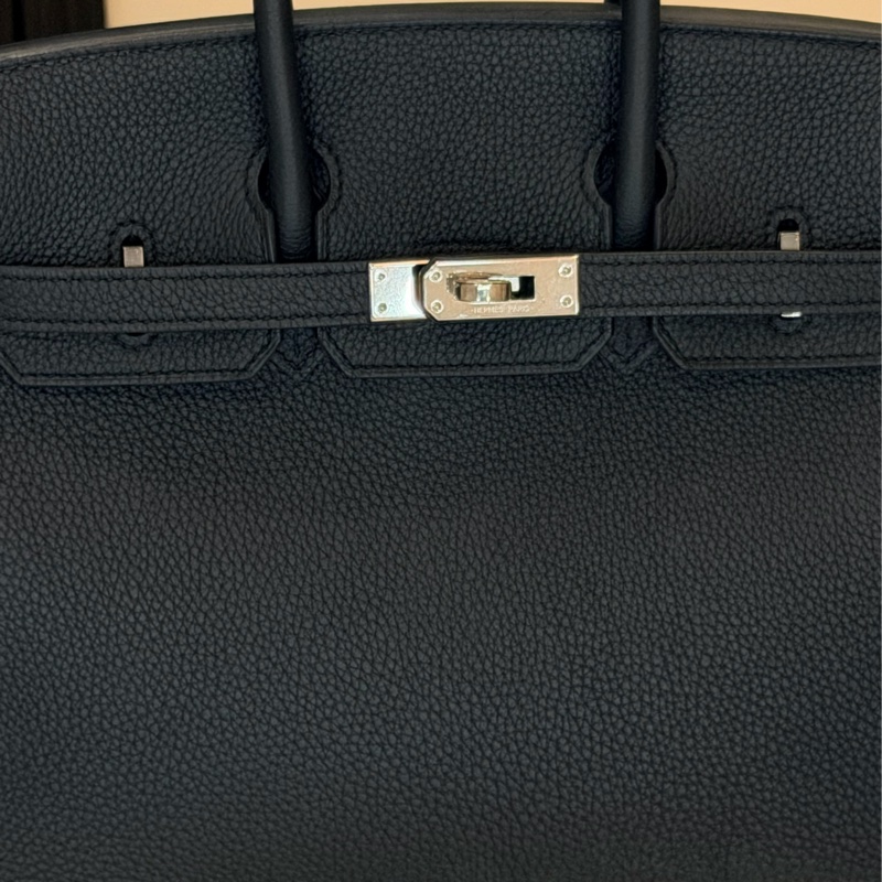 birkin 25 黑銀 Togo 皮 大全配 B刻 無頸紋 日本購證 鉑金25 金屬已在東區包膜 bk25-6
