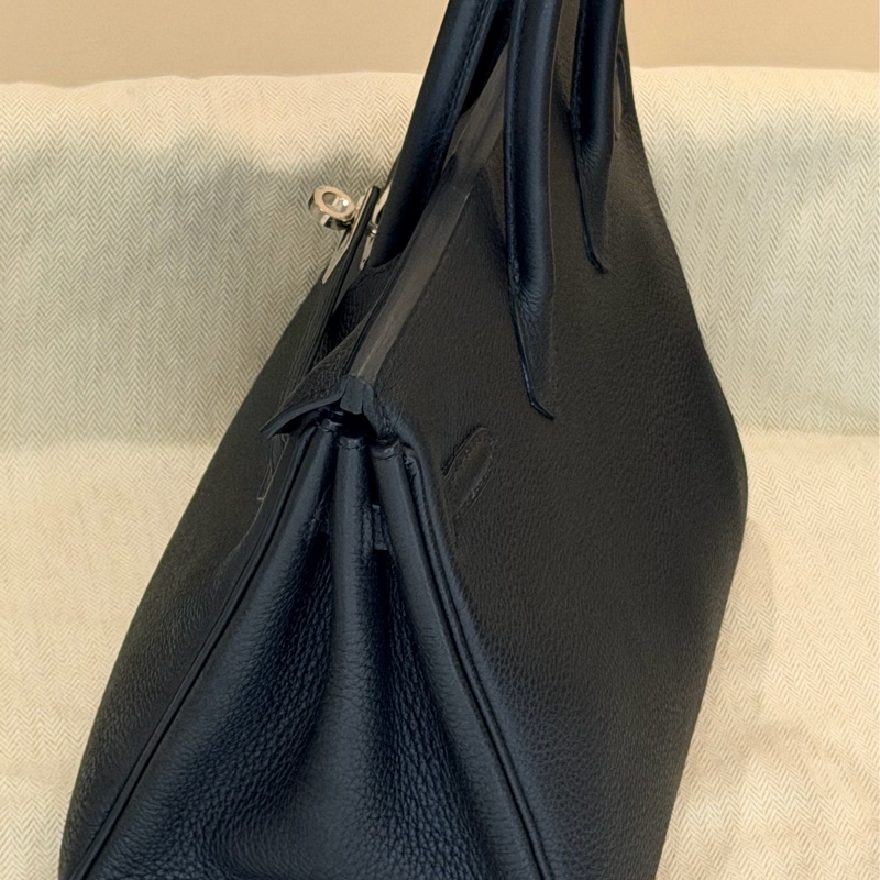 birkin 25 黑銀 Togo 皮 大全配 B刻 無頸紋 日本購證 鉑金25 金屬已在東區包膜 bk25-9