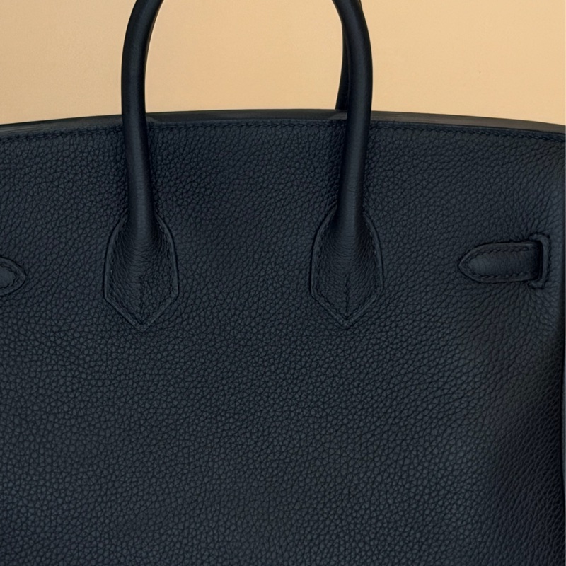 birkin 25 黑銀 Togo 皮 大全配 B刻 無頸紋 日本購證 鉑金25 金屬已在東區包膜 bk25-10