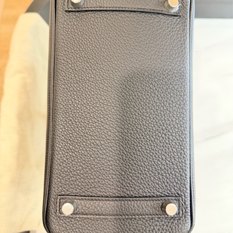 birkin 25 黑銀 Togo 皮 大全配 B刻 無頸紋 日本購證 鉑金25 金屬已在東區包膜 bk25-16