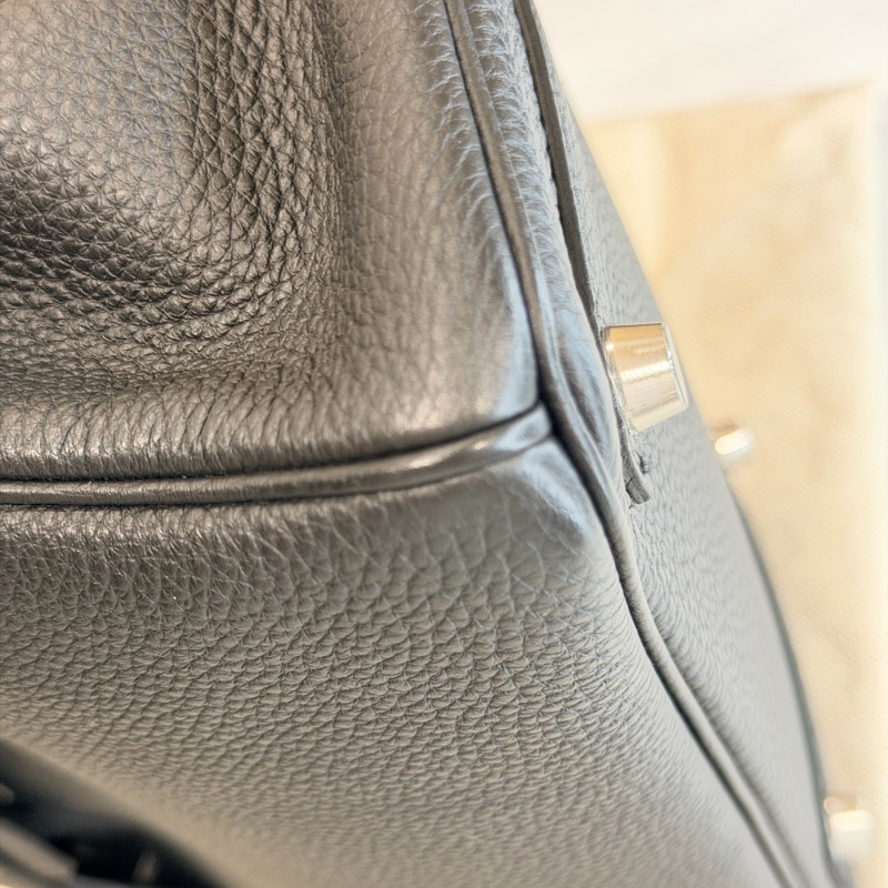 birkin 25 黑銀 Togo 皮 大全配 B刻 無頸紋 日本購證 鉑金25 金屬已在東區包膜 bk25-18