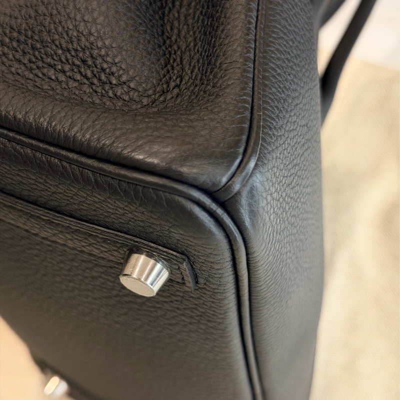 birkin 25 黑銀 Togo 皮 大全配 B刻 無頸紋 日本購證 鉑金25 金屬已在東區包膜 bk25-19