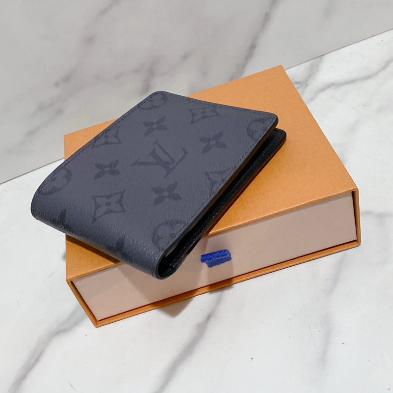 LOUIS VUITTON 灰老花男士對開短夾-3