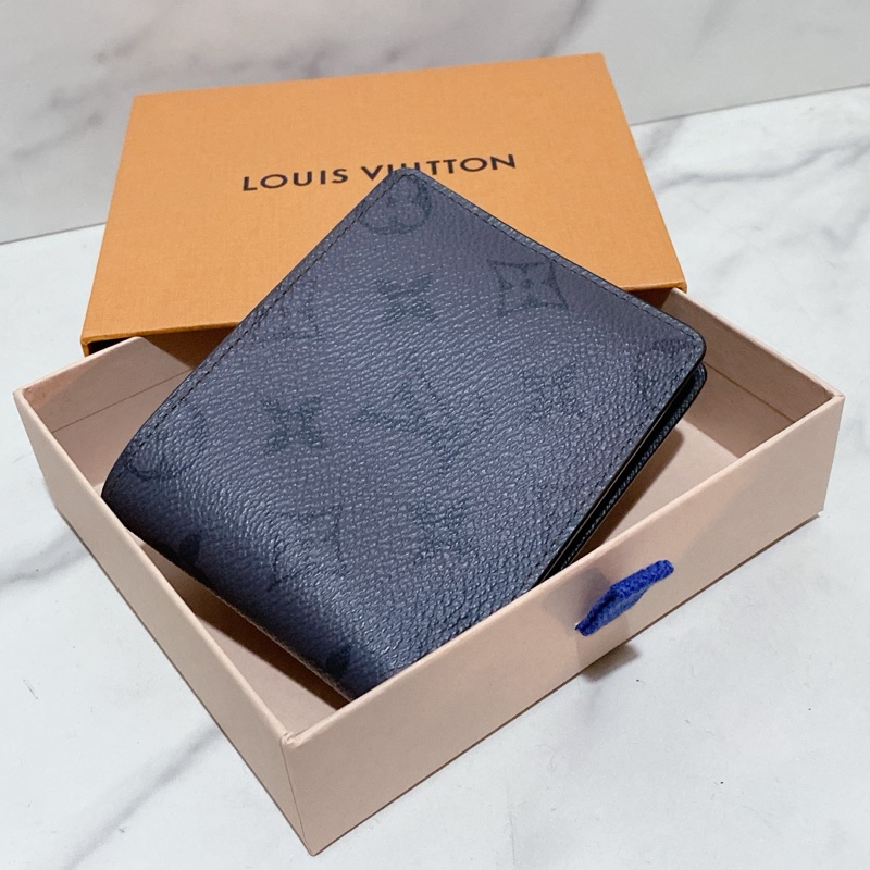 LOUIS VUITTON 灰老花男士對開短夾-11