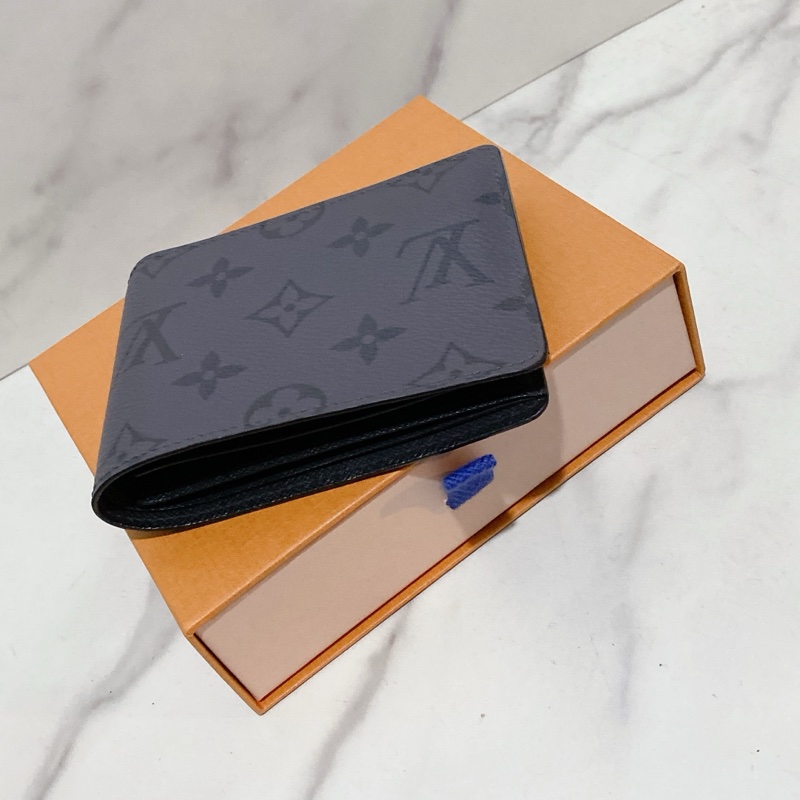 LOUIS VUITTON 灰老花男士對開短夾-12