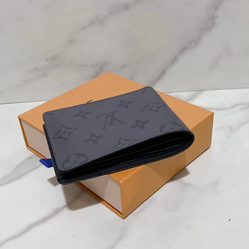 LOUIS VUITTON 灰老花男士對開短夾-21