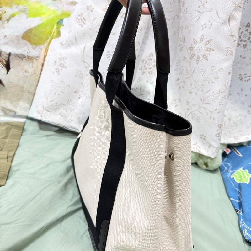 巴黎世家 Balenciaga caba S 帆布手提包 肩背包 黑白配色-3