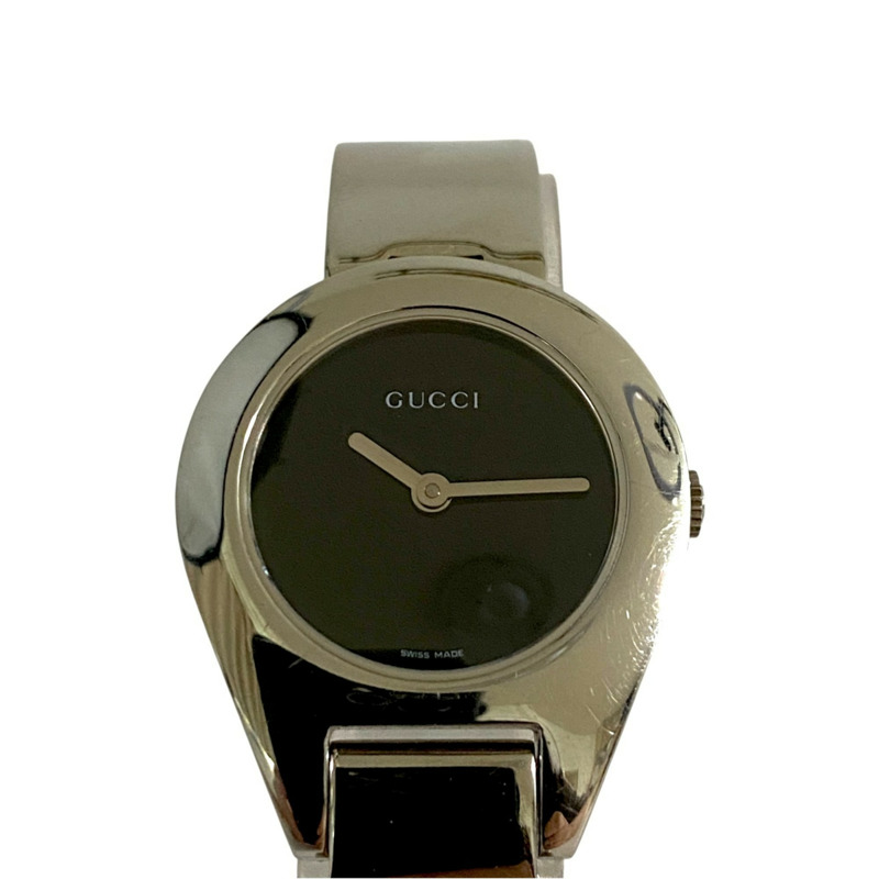 GUCCI 手鐲女士手錶,黑色錶盤,不銹鋼石英機芯,6700L-0