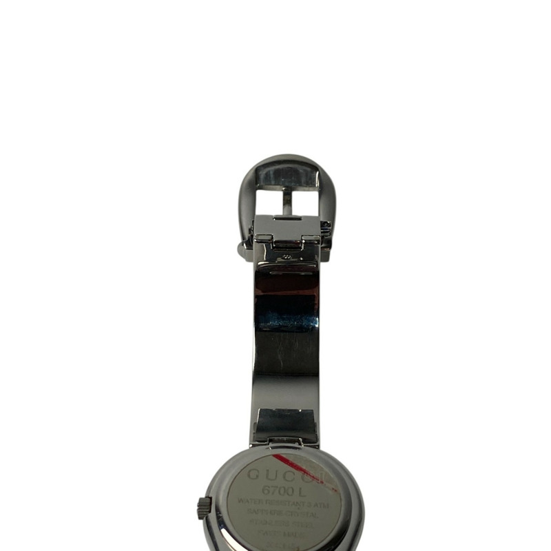 GUCCI 手鐲女士手錶,黑色錶盤,不銹鋼石英機芯,6700L-9