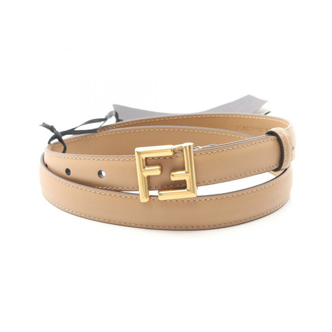 FENDI FF 標誌腰帶 8C0648AAIWF1AVA85 皮革 米色 新款 女款
