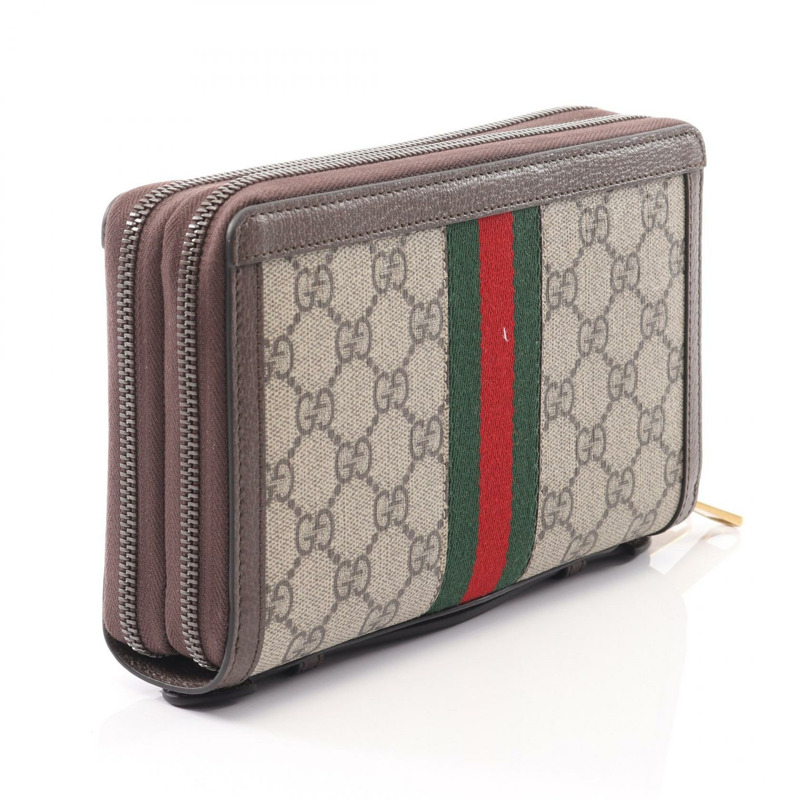 GUCCI Ophidia 旅行包 GG Supreme Around 長皮夾 75161096IWT8745 皮革 PVC 米色多色 全新男款-1