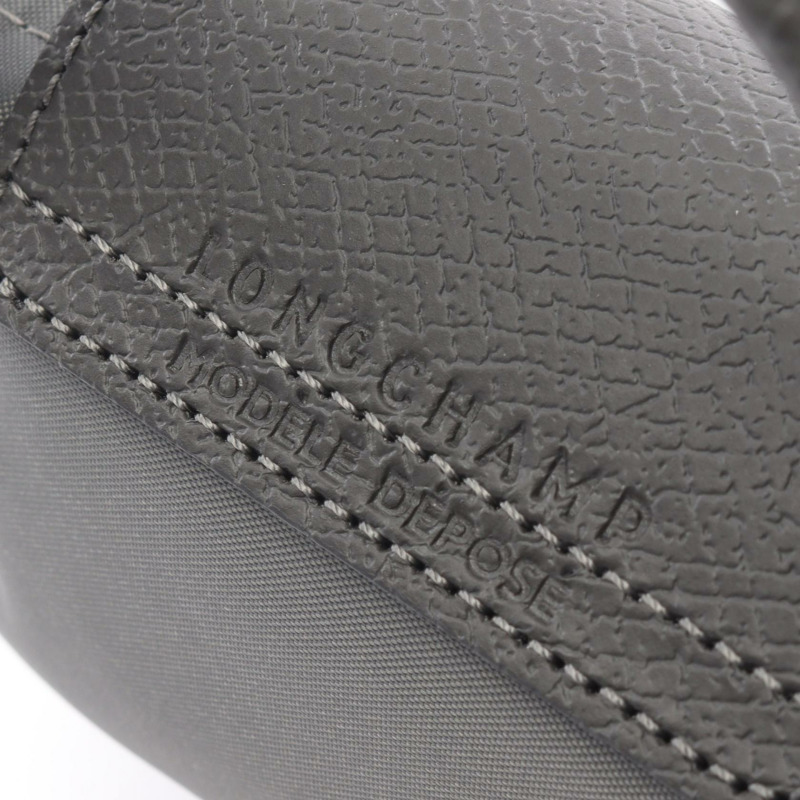 Longchamp Le Pliage 綠色手拿包 34175919P66 帆布皮革灰色全新女款-3