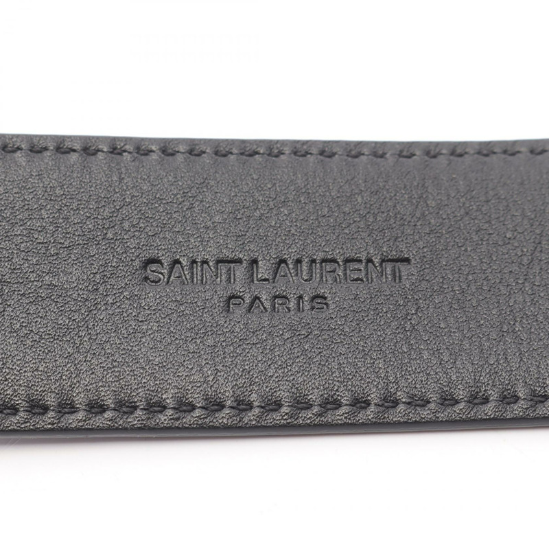 SAINT LAURENT PARIS Cassandra 腰帶 634437B00OE100075 皮革 黑色 全新 中性款-3