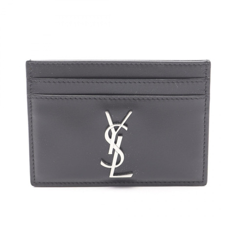 SAINT LAURENT PARIS Cassandra 卡片夾 4856310SX0E1000 皮革 黑色 二手 中性款