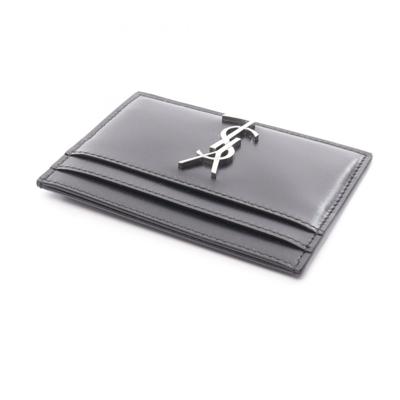 SAINT LAURENT PARIS Cassandra 卡片夾 4856310SX0E1000 皮革 黑色 二手 中性款-2