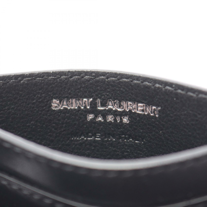 SAINT LAURENT PARIS Cassandra 卡片夾 4856310SX0E1000 皮革 黑色 二手 中性款-3
