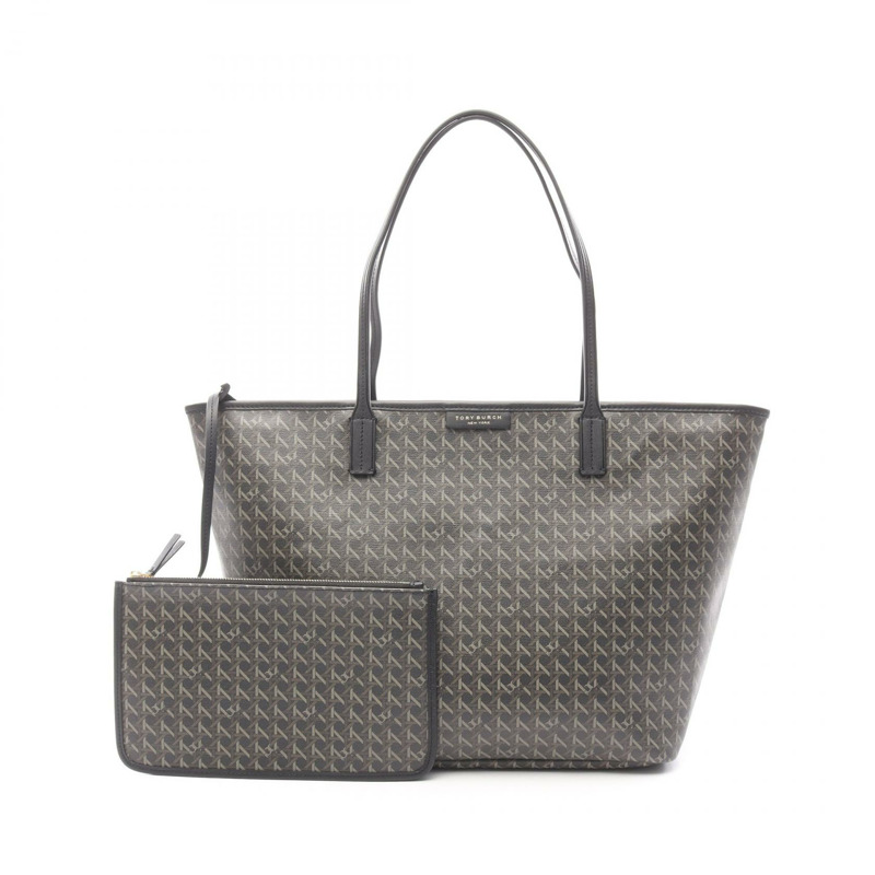 Tory Burch Everready 拉鍊手提包 145634001 PVC 塗層帆布皮革黑色多色全新女款-0