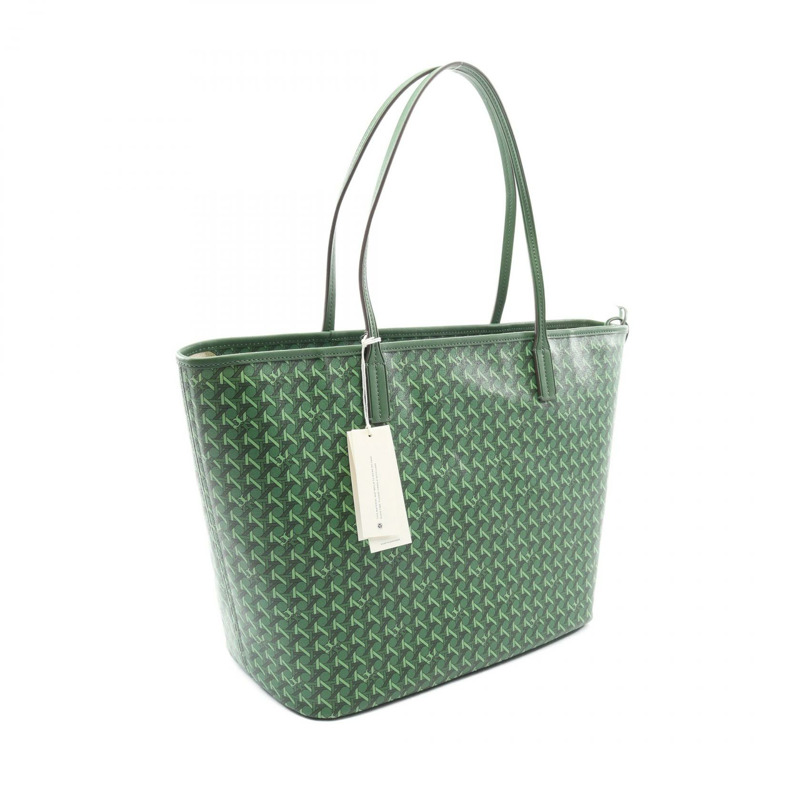 Tory Burch Everready 拉鍊手提包 145634367 PVC 塗層帆布皮革綠色新款女款-1
