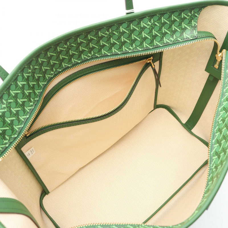 Tory Burch Everready 拉鍊手提包 145634367 PVC 塗層帆布皮革綠色新款女款-2
