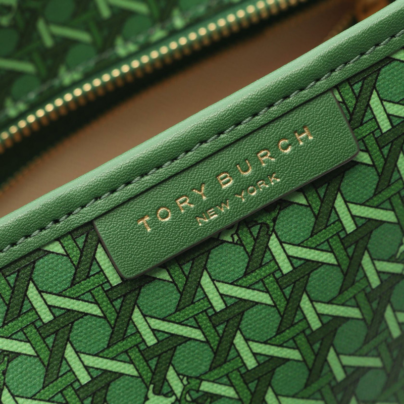 Tory Burch Everready 小號手提包 147748367 PVC 塗層帆布皮革綠色新款女款-3