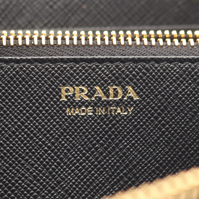 PRADA SAFFIANO TRIANG Around 長版皮夾 1ML506QHHF0002 Saffiano 皮革 黑色 新款 女款-3