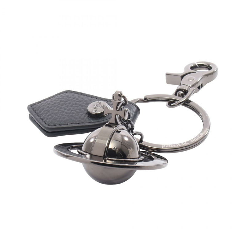 Vivienne Westwood Orb 鑰匙圈 8203011IUOM0014N403 皮革金屬黑色全新男女通用-0
