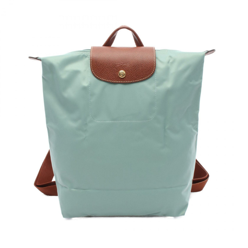 Longchamp Le Pliage Original M Rucksack 背包 10284089P99 帆布皮革綠棕色全新女款-0