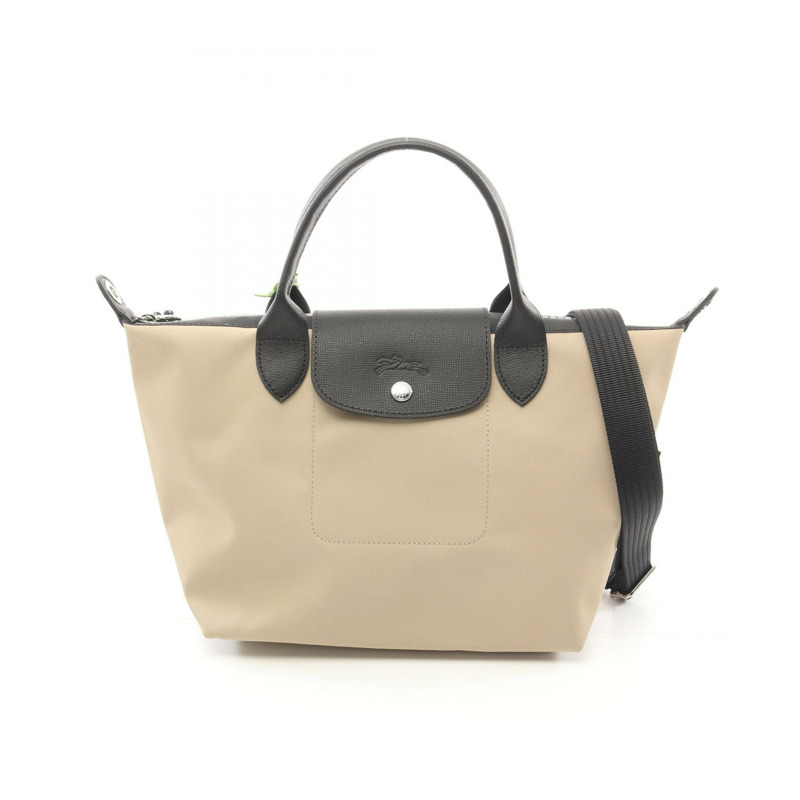 Longchamp Le Pliage Energy S 托特包 L1512HSR299 帆布皮革米色黑色全新女款-0
