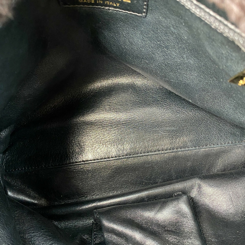 CHANEL 女士鏈條托特包,帶 Coco 標誌和兔皮,9 號,單肩包-7