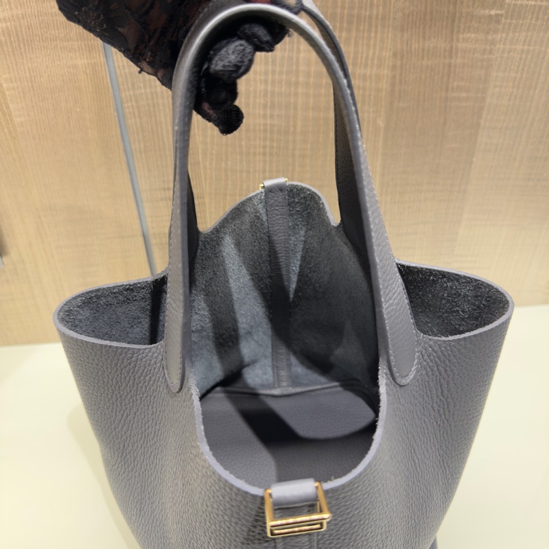 Hermes 98新 Picotin菜籃子 石板灰/淡金扣-8