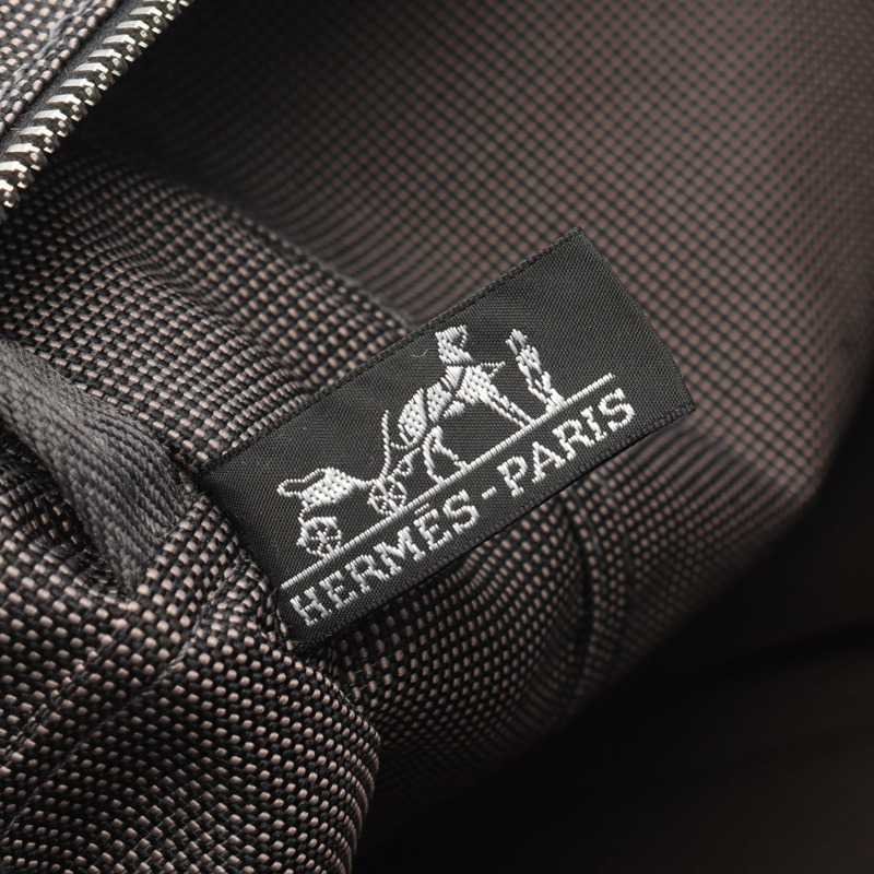 HERMES Herline GM 手提包 100941M 尼龍帆布灰色二手男女通用 SHW-3