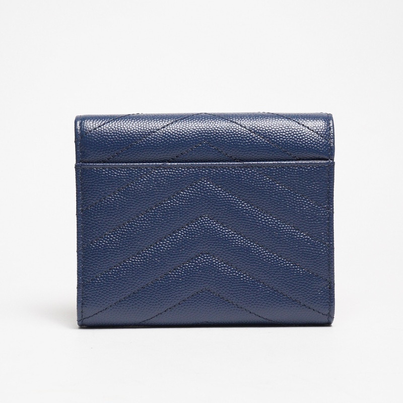 YSL MONOGRAM 魚子醬牛皮信封釦式短夾-1