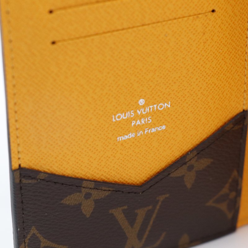 【閒置品♥️】LOUIS VUITTON 路易威登 經典老花 塗層帆布 太陽黃牛皮 護照夾(卡位*5) |M82864-4